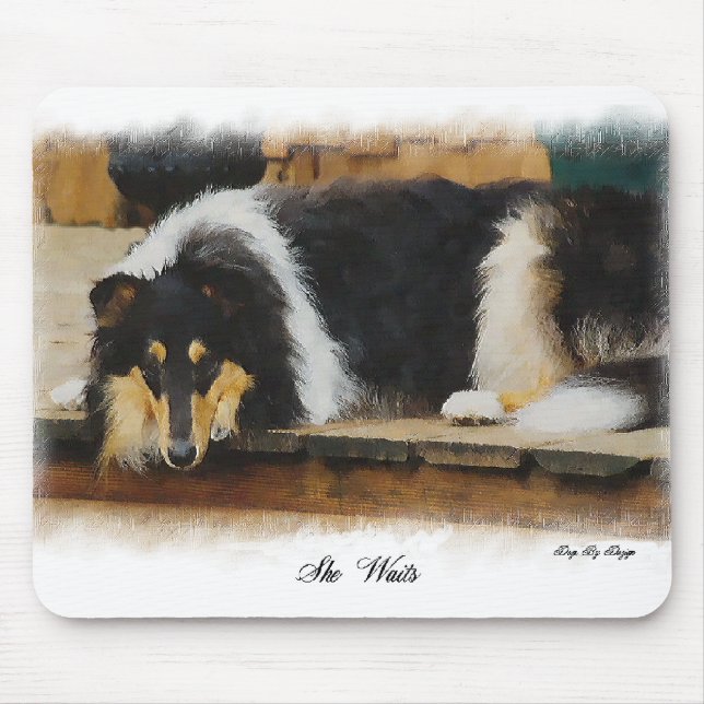 Mousepad Presentes De Collie Rough De Três Cores (Frente)
