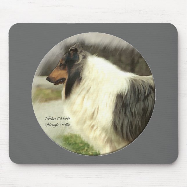 Mousepad Presentes de Collie Rough Rough Blue (Frente)