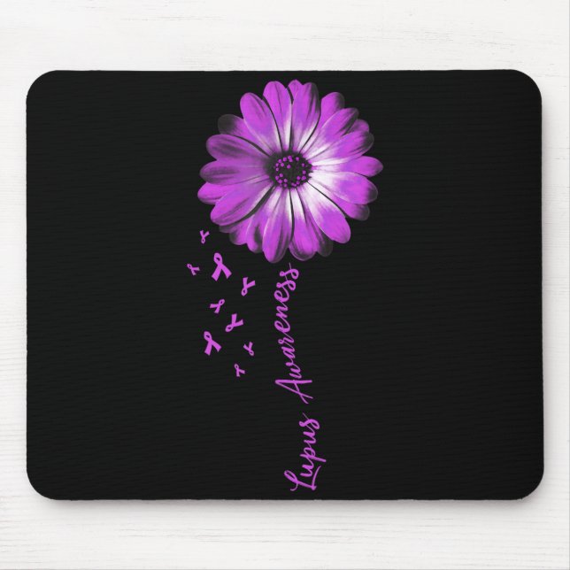 Mousepad Presentes de conscientização sobre lúpus com flor  (Frente)