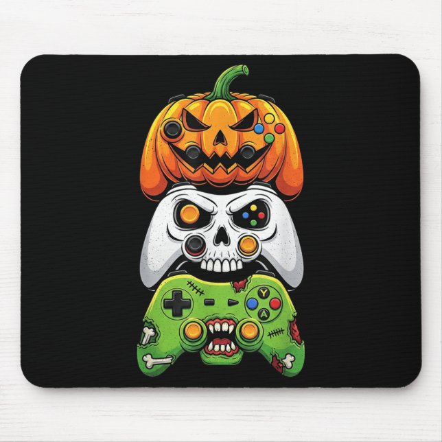 Mousepad Presentes de controladora de jogos Spooky Hallowee (Frente)