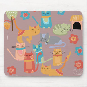 Mousepad Presentes de Gatinhos Coloridos e Bonitos para Gat