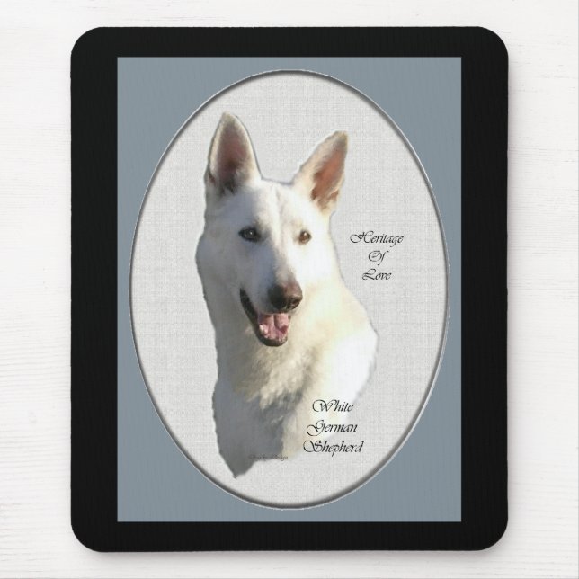 Mousepad Presentes de German shepherd Branco (Frente)
