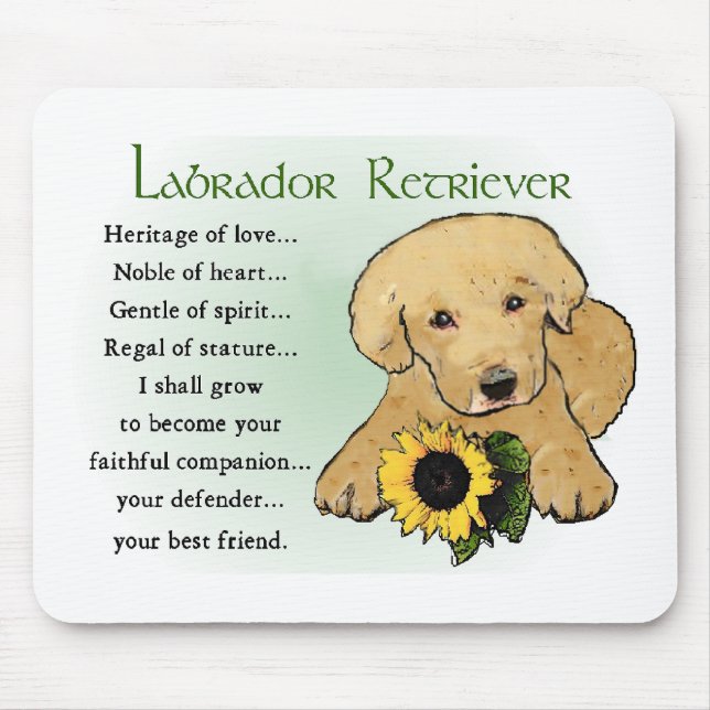 Mousepad Presentes de Labrador Amarelo do Retriever (Frente)