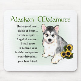 Mousepad Presentes de Malamute no Alasca