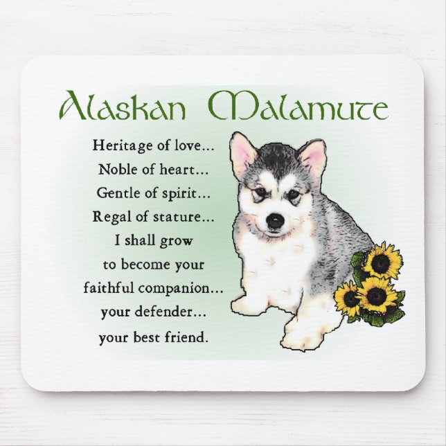 Mousepad Presentes de Malamute no Alasca (Frente)