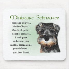 Mousepad Presentes de Miniatura Schnauzer