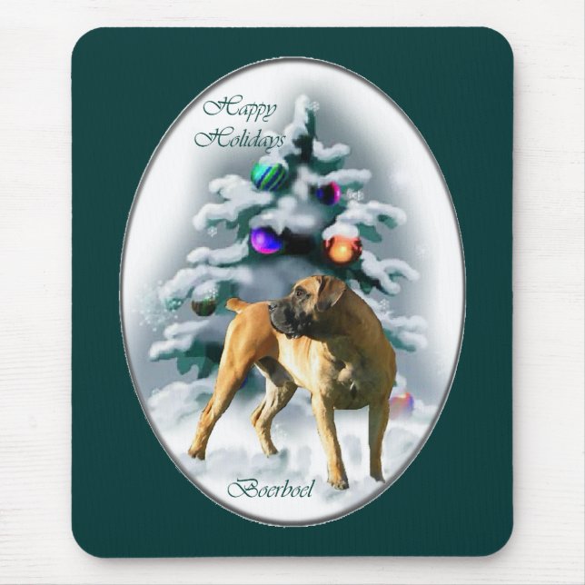 Mousepad Presentes de Natal Boerboel (Frente)