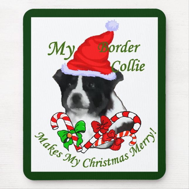 Mousepad Presentes de Natal da Border Collie (Frente)
