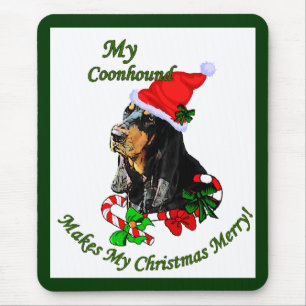 Mousepad Presentes de Natal de Black and Tan Coonhound