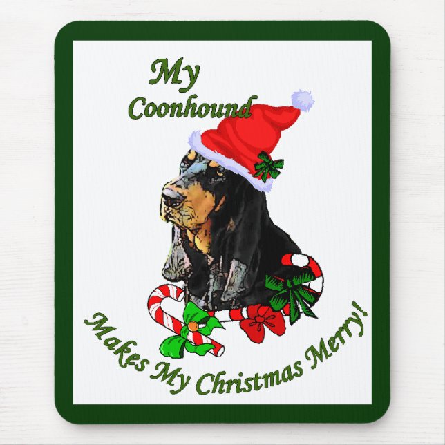 Mousepad Presentes de Natal de Black and Tan Coonhound (Frente)