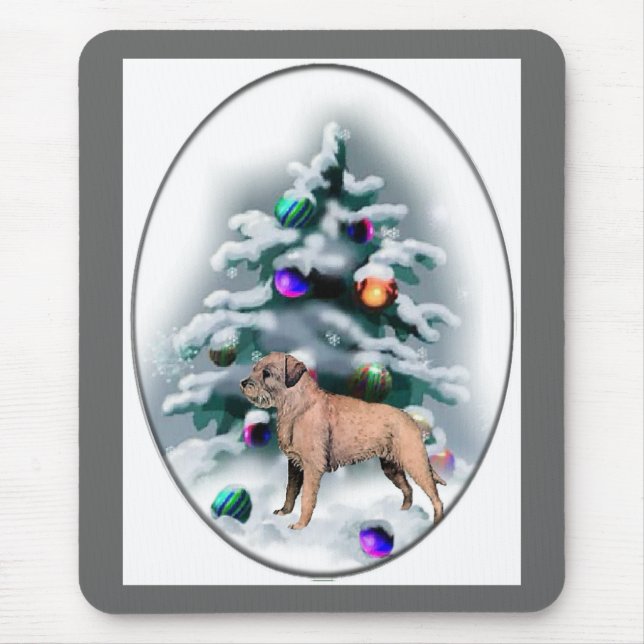 Mousepad Presentes de Natal de Borda Terrier (Frente)