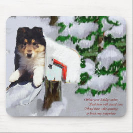 Mousepad Presentes de Natal de Collie Tripla Collie