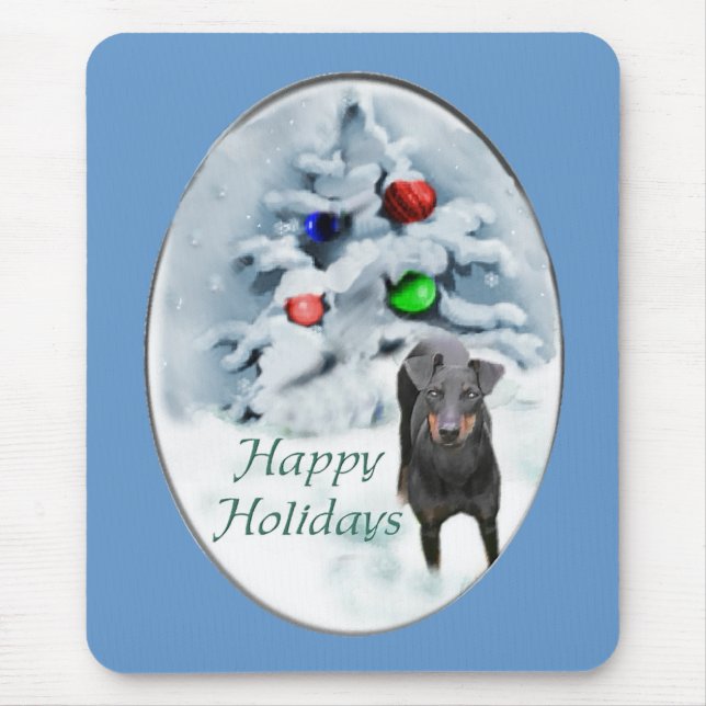Mousepad Presentes de Natal de Manchester Terrier (Frente)
