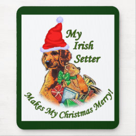 Mousepad Presentes de Natal do Setter Irlandês