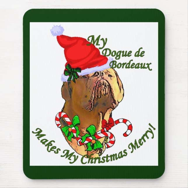 Mousepad Presentes de Natal Dogue de Bordeaux (Frente)