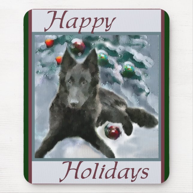 Mousepad Presentes de Natal em Sheepdog Belgas (Frente)