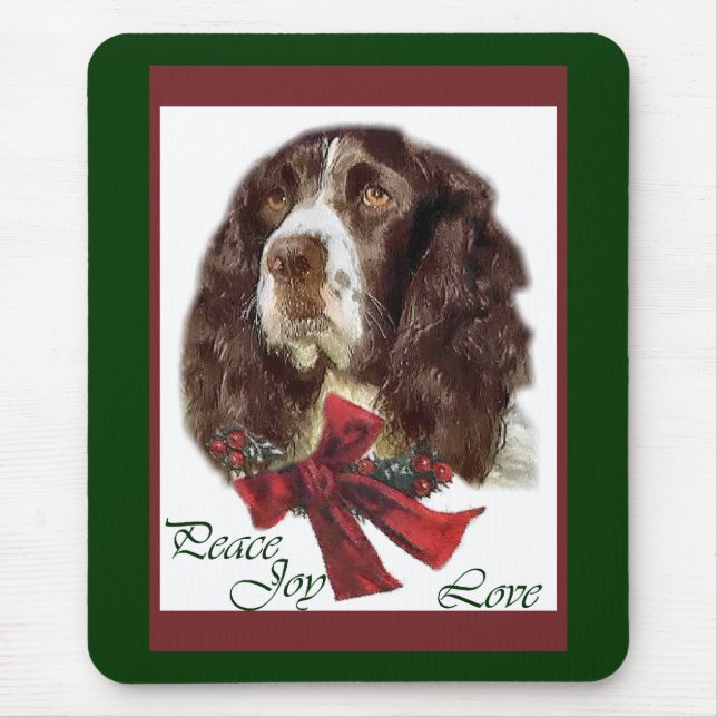Mousepad Presentes de Natal Ingleses do Springer Spaniel (Frente)