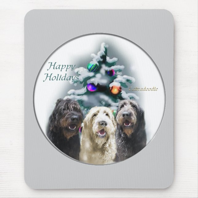 Mousepad Presentes de Natal Labradoodle (Frente)