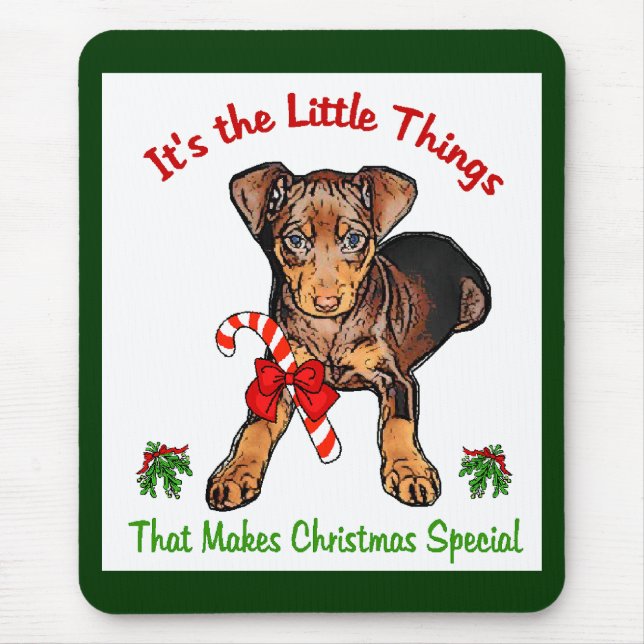 Mousepad Presentes de Natal Miniatura Pinscher (Frente)