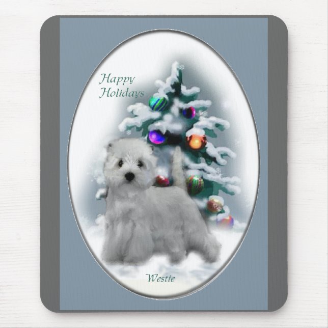 Mousepad Presentes de Natal no Terrier White Highland West (Frente)