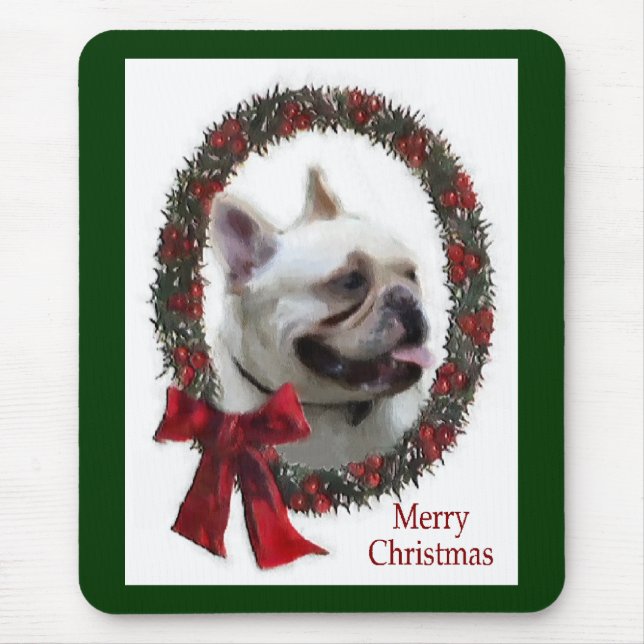 Mousepad Presentes de Natal para Bulldog Francês (Frente)
