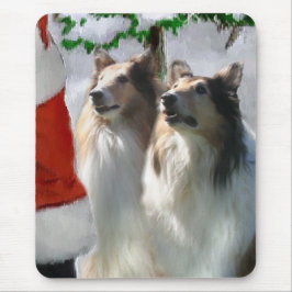 Mousepad Presentes de Natal para Collie Ruivo Escuro