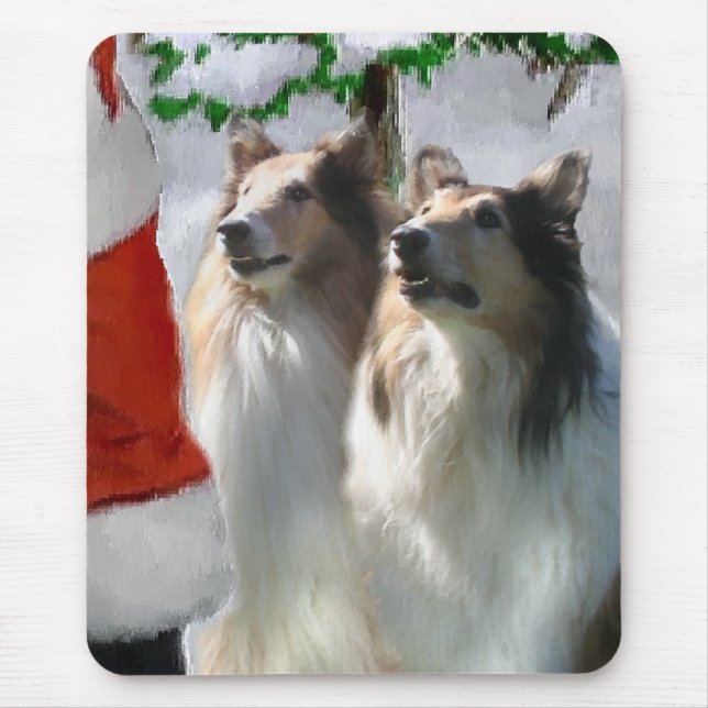 Mousepad Presentes de Natal para Collie Ruivo Escuro (Frente)