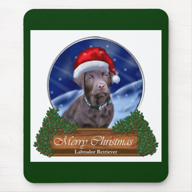 Mousepad Presentes de Natal para Labrador de Chocolate (Frente)