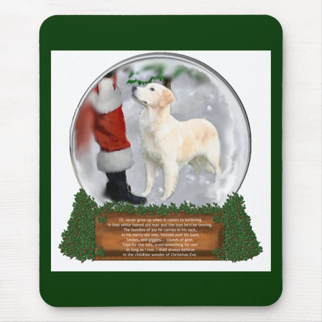 Mousepad Presentes de Natal para ouro Retriever (Frente)