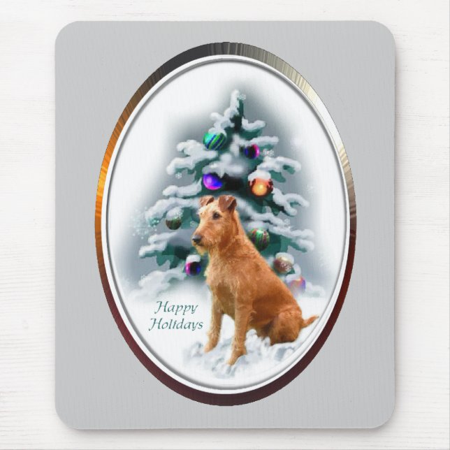 Mousepad Presentes de Natal Terrier irlandeses (Frente)