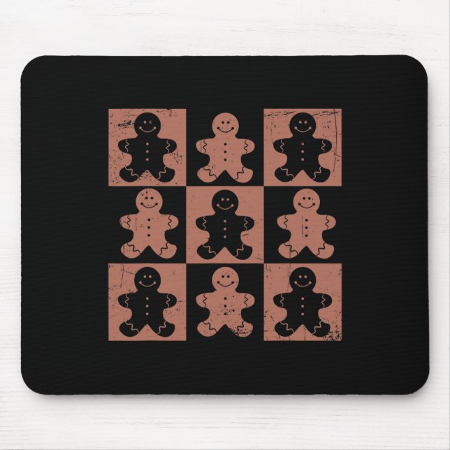 Mousepad Presentes de Natal Vintage Mulheres Homens Gingerb (Frente)
