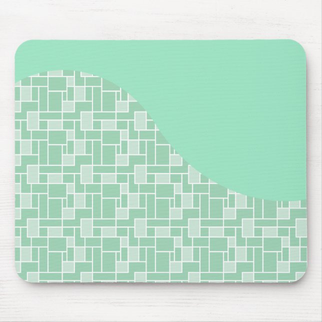 Mousepad Presentes de Padrão de Azulejo de Onda Verde bonit (Frente)
