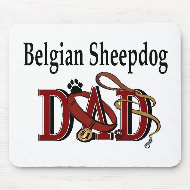 Mousepad Presentes de Pai Belgas do Sheepdog Groenendael (Frente)
