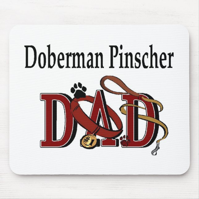 Mousepad Presentes de PAI Doberman Pinscher (Frente)
