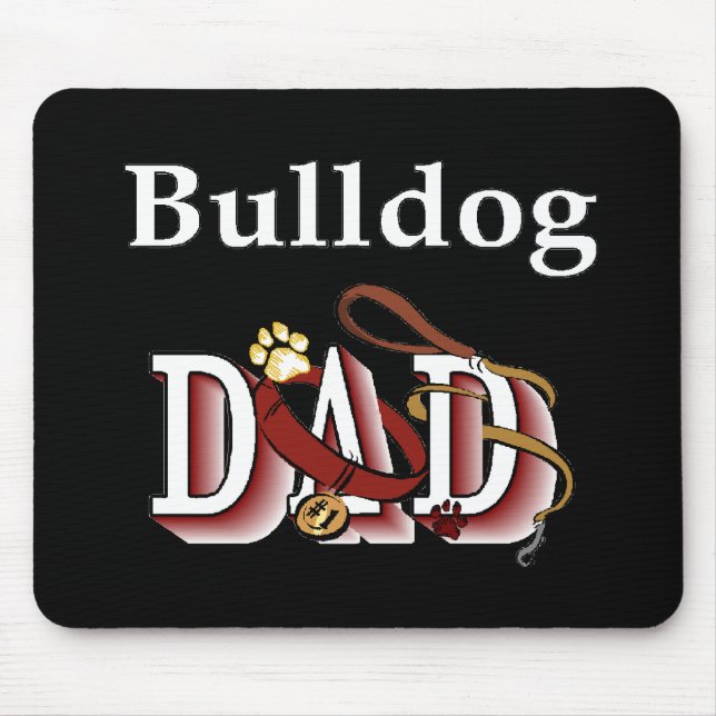 Mousepad Presentes de Pai para Bulldog Inglês (Frente)