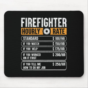 Mousepad Presentes De Tarifa Horária Engraçada Para Bombeir