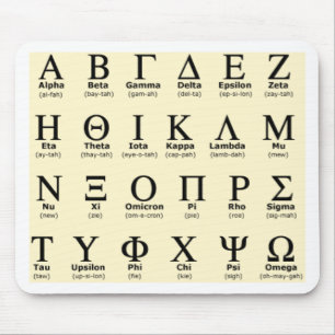 Mousepad presentes do alfabeto grego