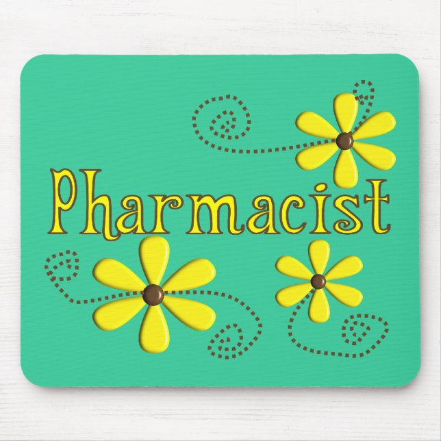 Mousepad Presentes do farmacêutico, margaridas amarelas (Frente)