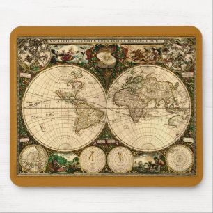 Mousepad Presentes do mapa de Velho Mundo
