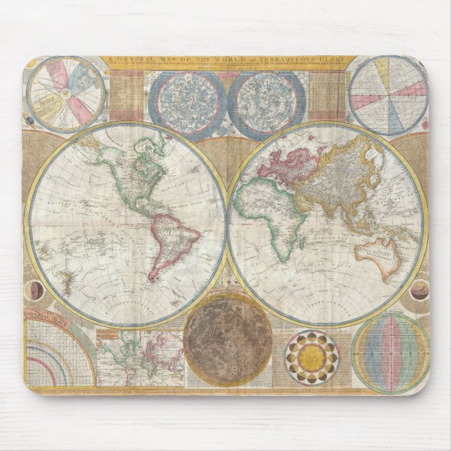 Mousepad Presentes do mapa do mundo (Frente)