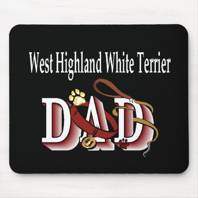 Mousepad Presentes do Pai de Terrier Branco da West Highlan (Frente)