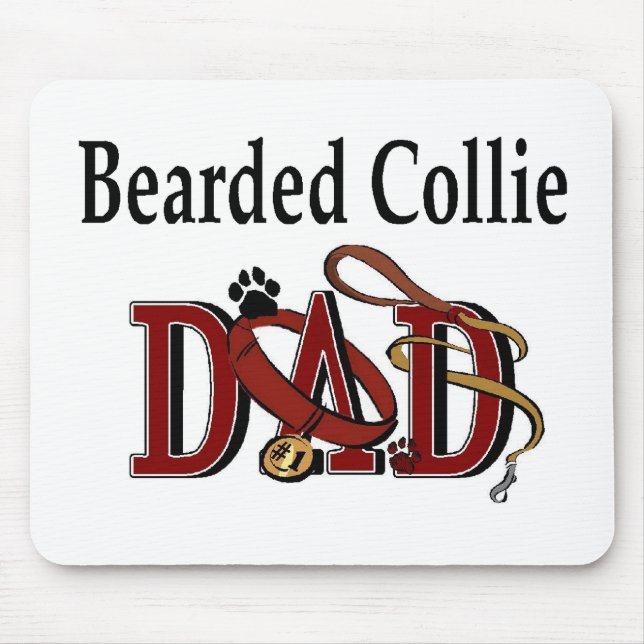 Mousepad Presentes do Pai do Bearded Collie (Frente)