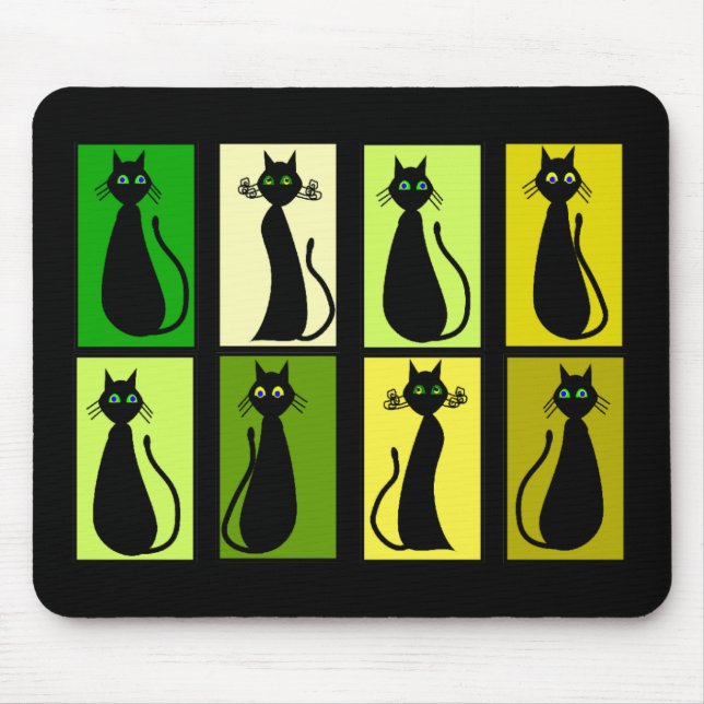 Mousepad Presentes dos amantes do gato preto (Frente)