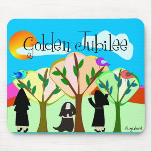Mousepad Presentes dourados do jubileu da freira católica