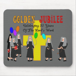 Mousepad Presentes dourados do jubileu das freiras