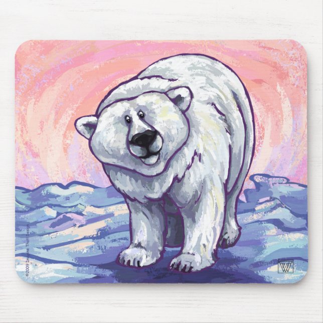 Mousepad Presentes e acessórios do Urso Polar (Frente)