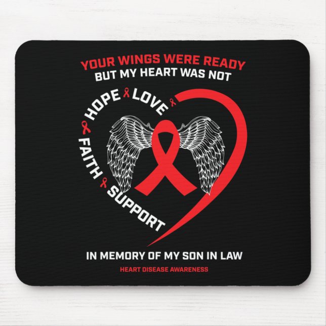 Mousepad Presentes Em Memória Do Meu Genro Doença Cardíaca  (Frente)