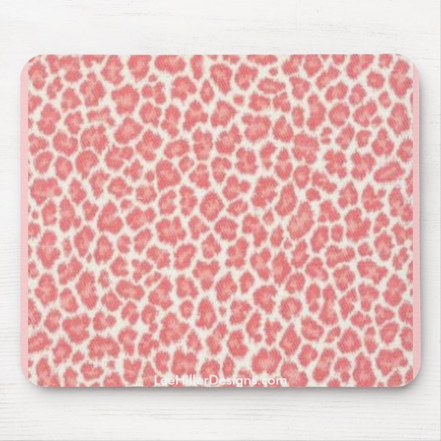 Mousepad Presentes impressos do Leopardo rosa e creme (Frente)
