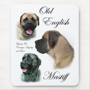 Mousepad Presentes ingleses velhos do Mastiff