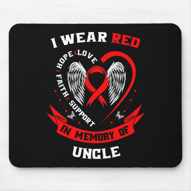 Mousepad Presentes Memoriais Por Perda De Tio Doença Cardía (Frente)